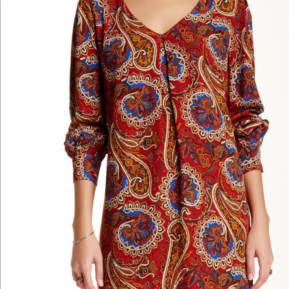 Pink Owl Printed V-Neck Dress